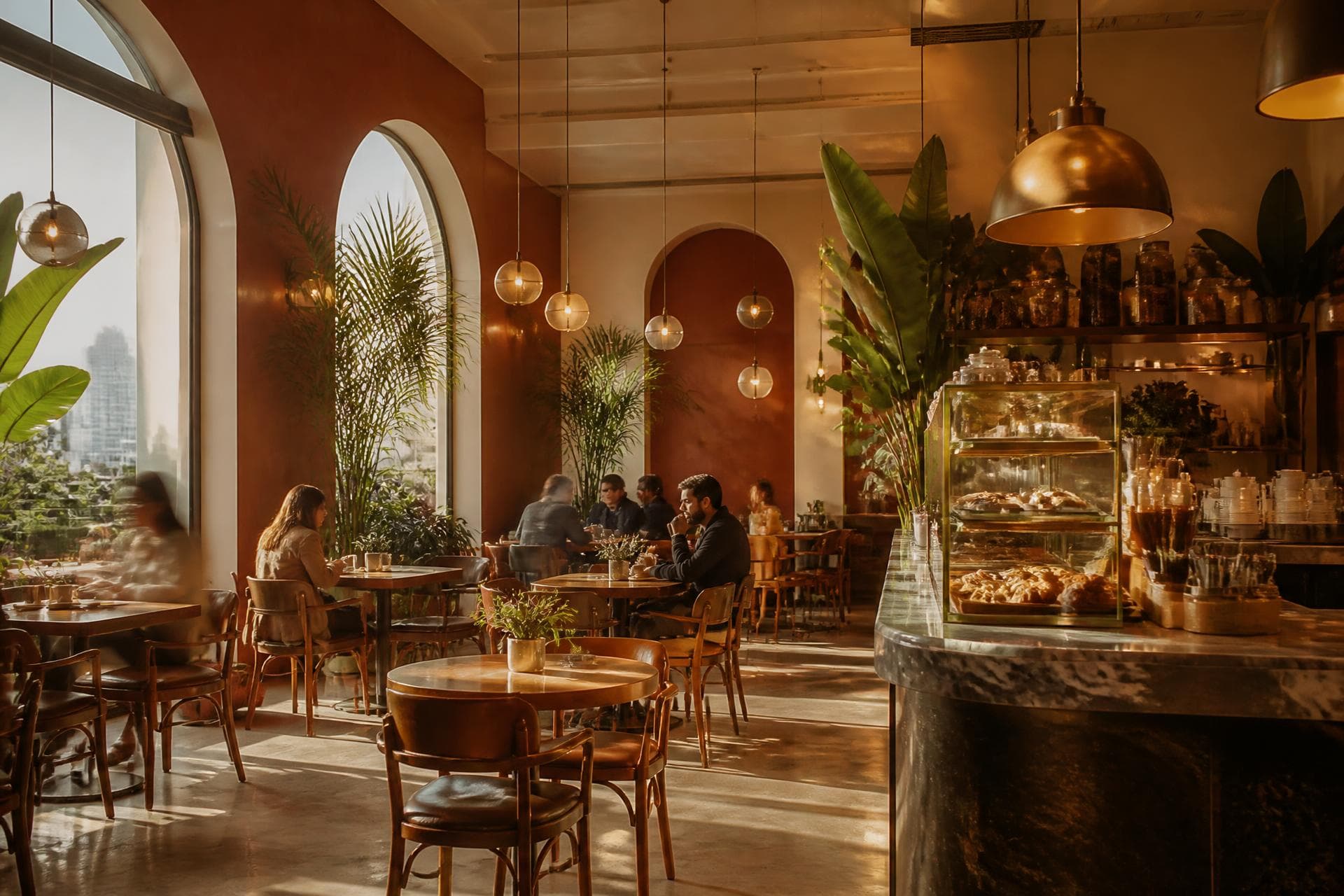 Dining room at dusk